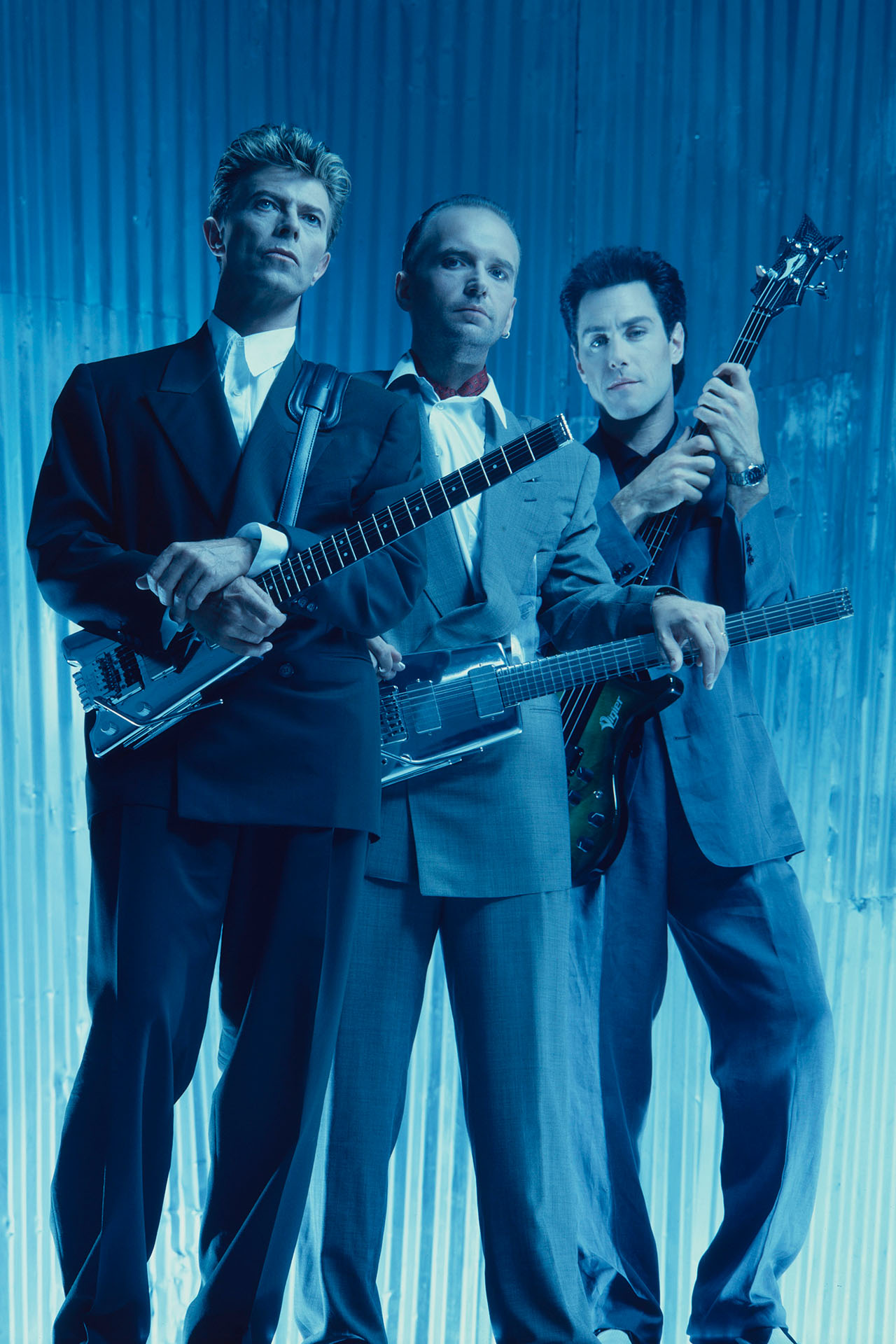 Дэвид Боуи с участниками своей группы Tin Machine, 1988 год 