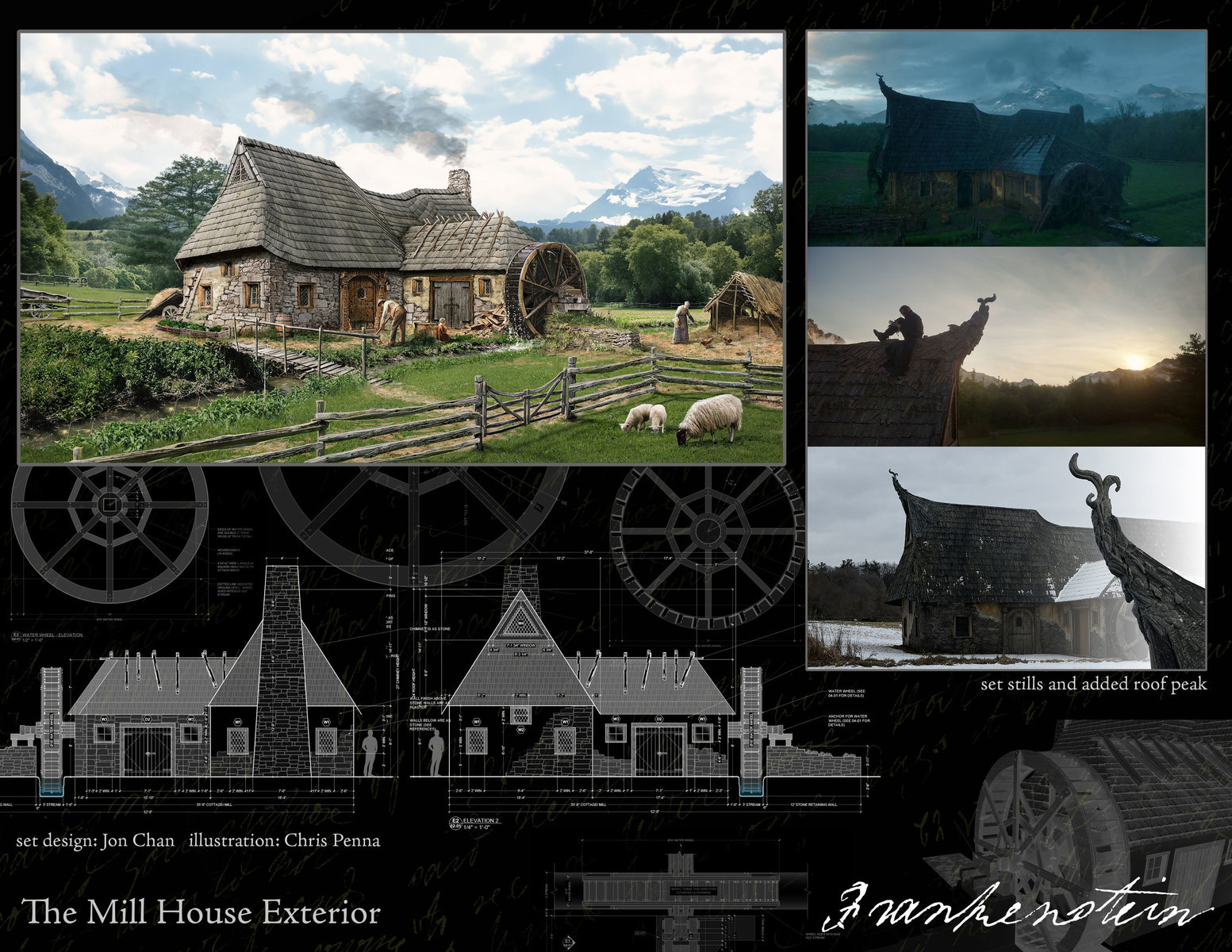 Концепция дома, где нашёл убежище монстр Франкенштейна после побега из замка