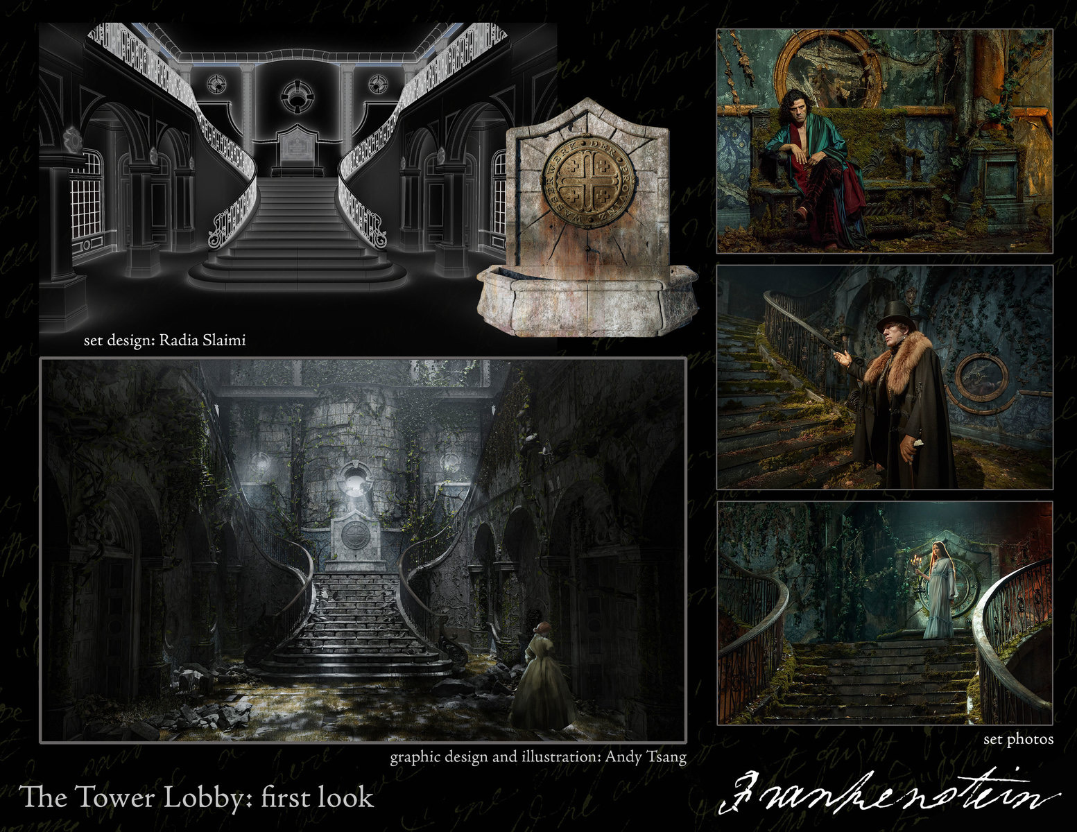 Концепция Шейна Вио и Тамары Деверелл лестницы и холла замка, где работал Виктор Франкенштейн