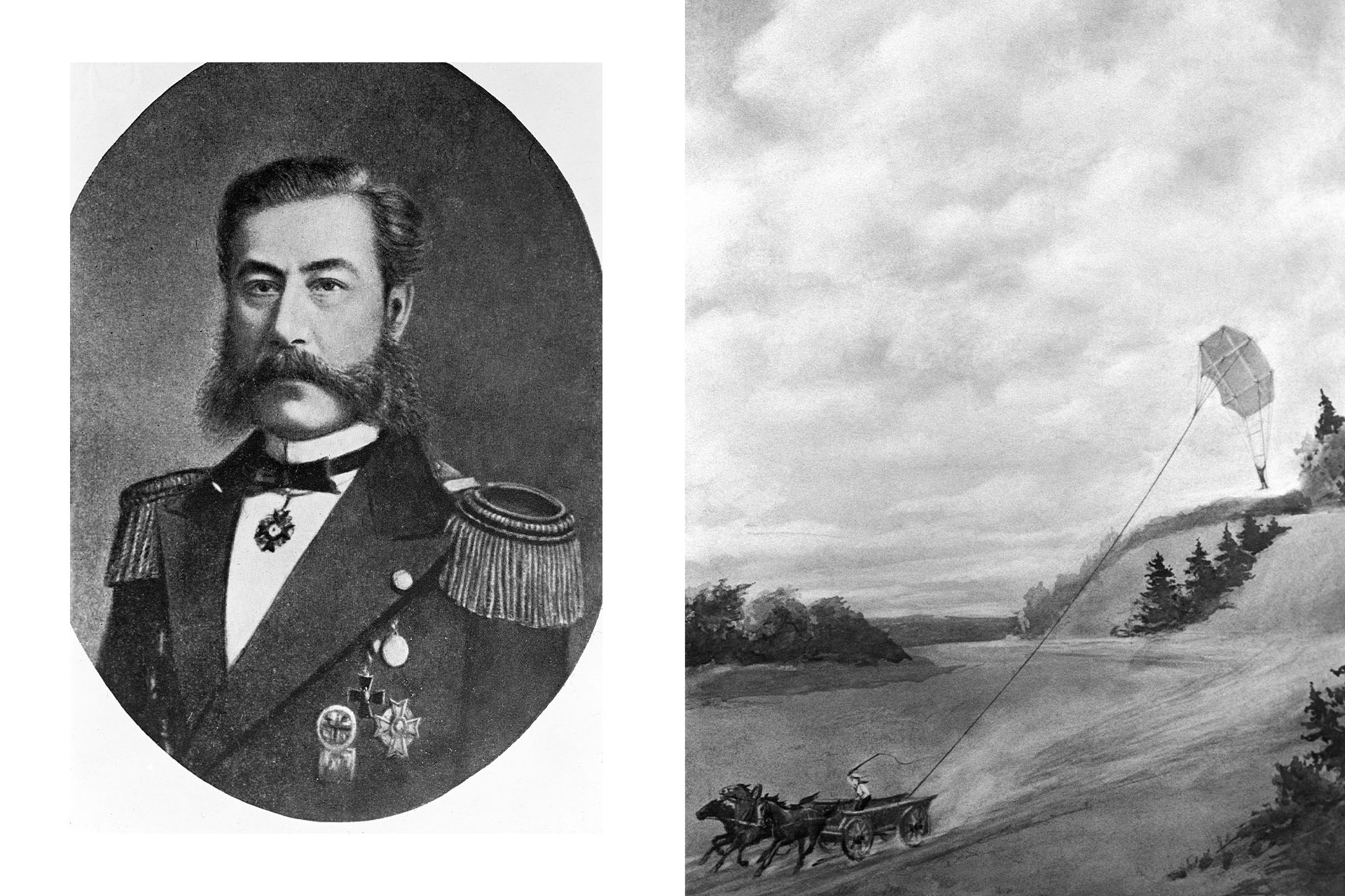  Александр Можайский / полёт Можайского на воздушном змее