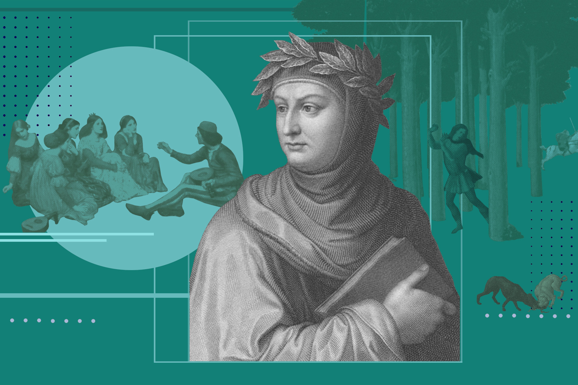 Гравюрный портрет Джованни Боккаччо работы Рафаэлло Моргена по мотивам работы Винченцо Гоццини, 1822 год