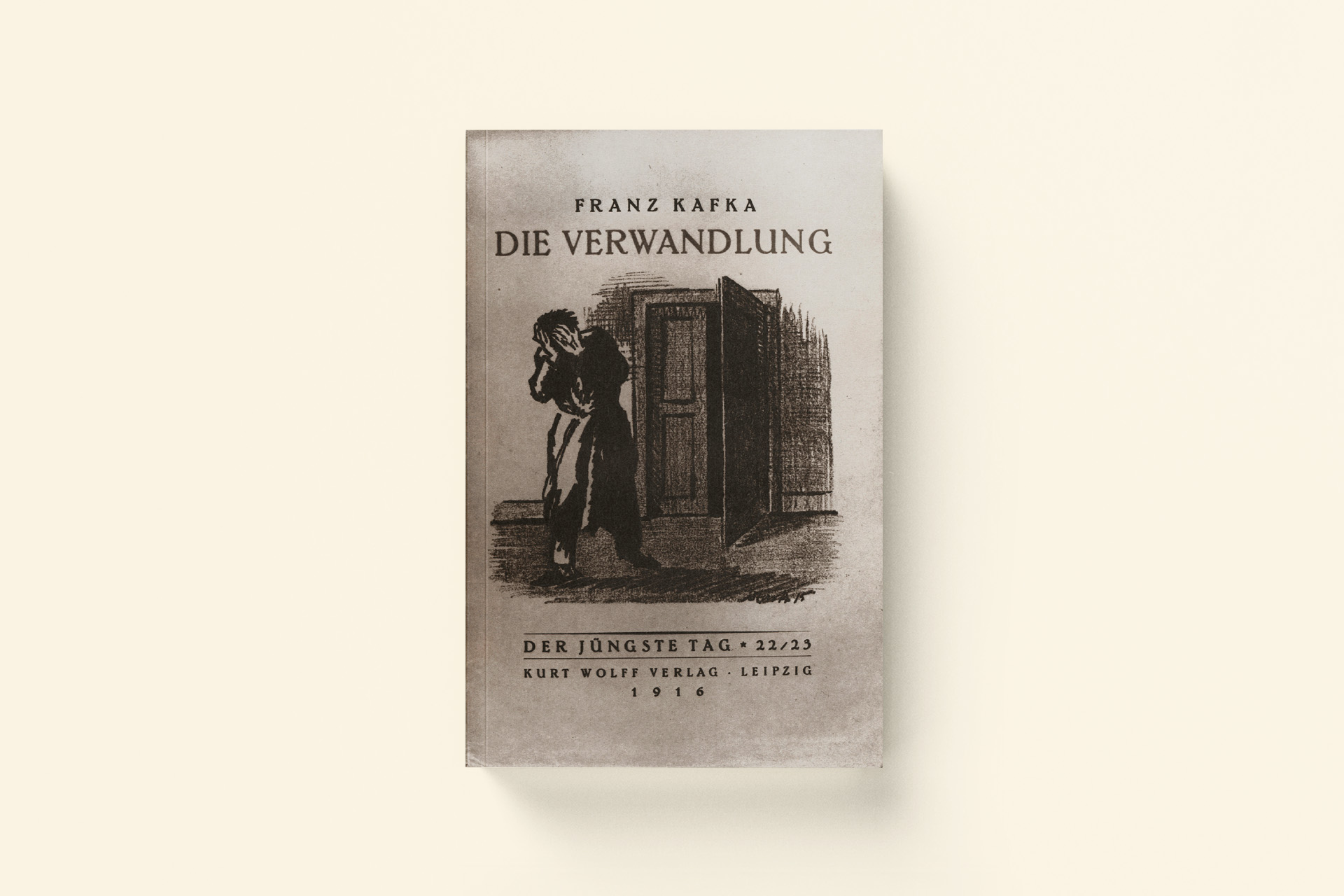 Обложка книги Франца Кафки «Превращение», 1915 год. Автор обложки – Оттомар Штарк