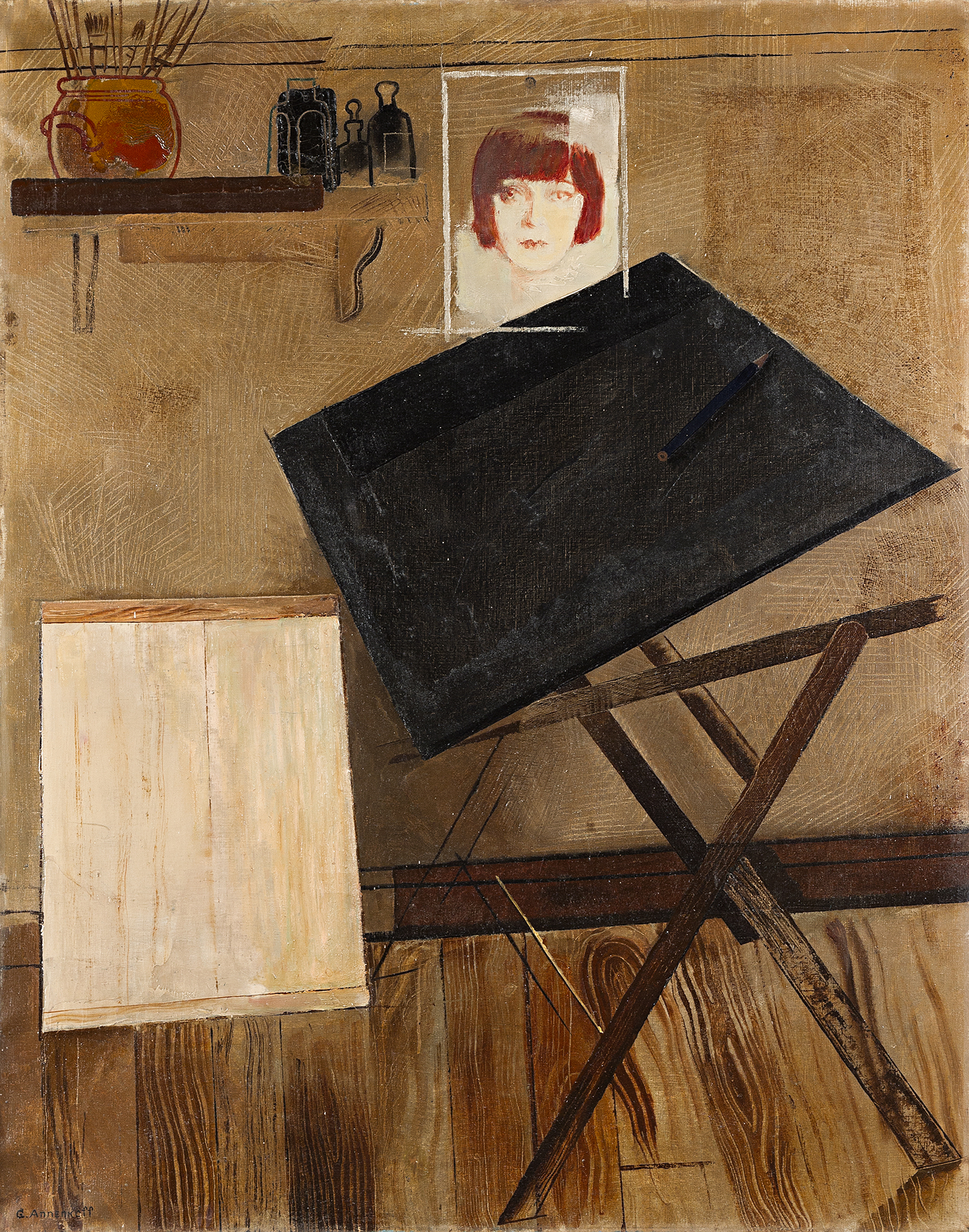 Закрытые фонды. Юрий Анненков. Мастерская художника. Около 1925. Частное собрание