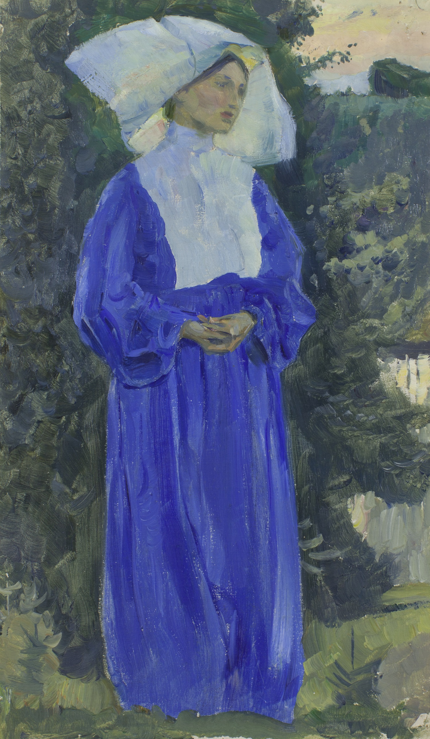 Под маской. Михаил Нестеров. Екатерина Петровна Нестерова в маскарадном костюме итальянской монахини. 1914. Башкирский государственный художественный музей имени М.В. Нестерова, Уфа