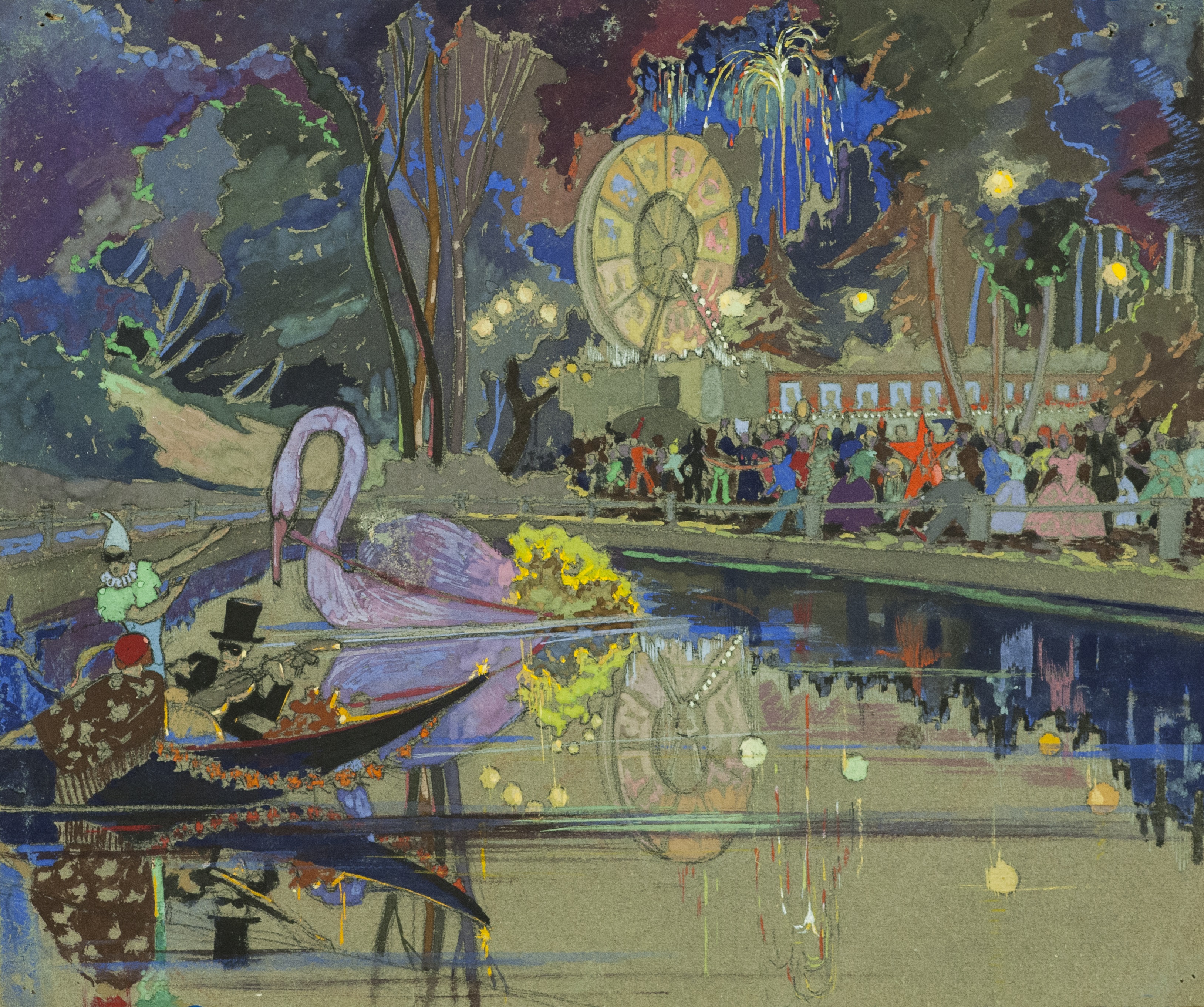 Под маской. Борис Тимин. Карнавал в парке культуры и отдыха. Воронежский областной художественный музей им. И.Н. Крамского