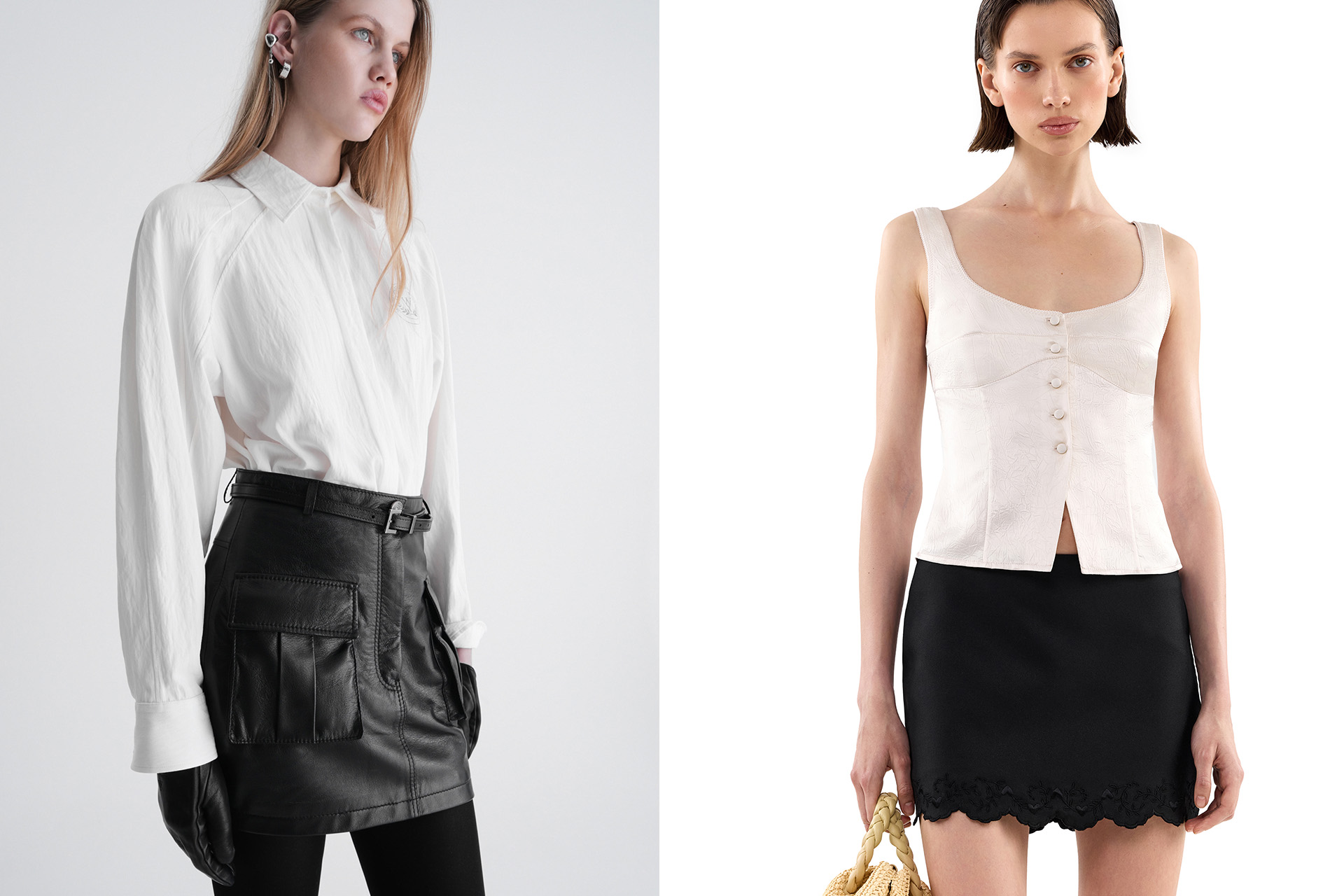 Кожаная юбка мини Gen / Misa skirt black