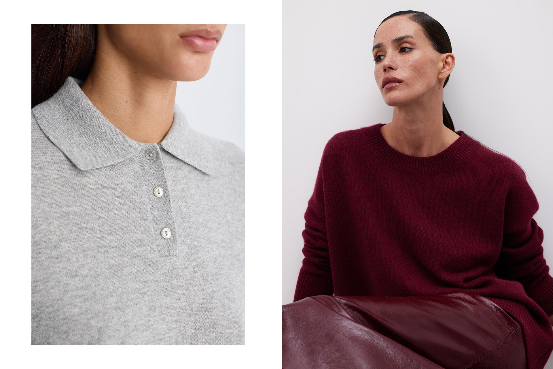 Поло из шерсти с добавлением кашемира светло-серого цвета / джемпер Spice Wine