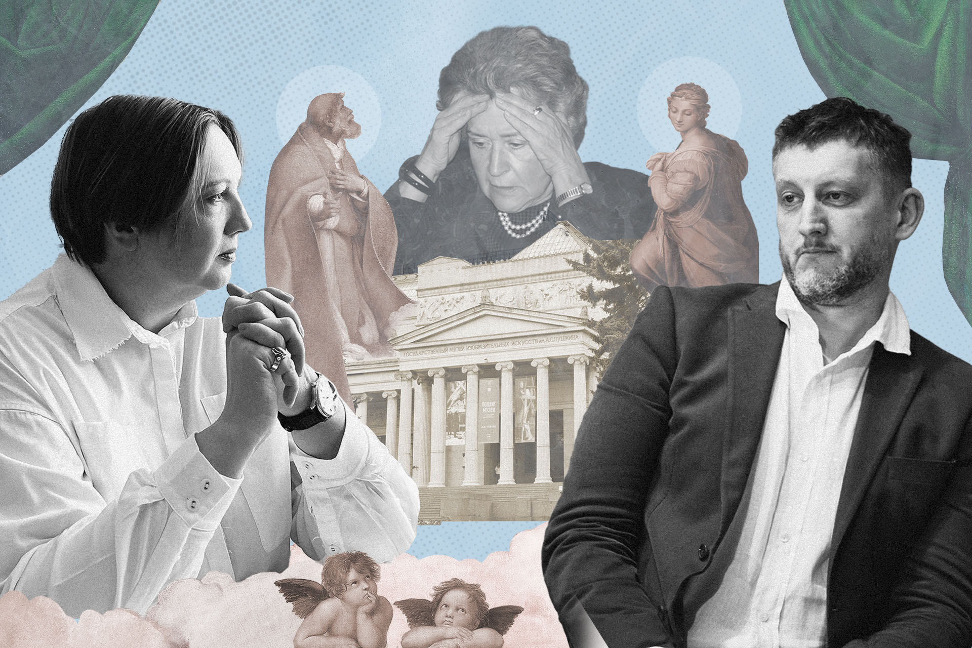 Слева направо: Елизавета Лихачёва, Ирина Антонова, Лев Данилкин