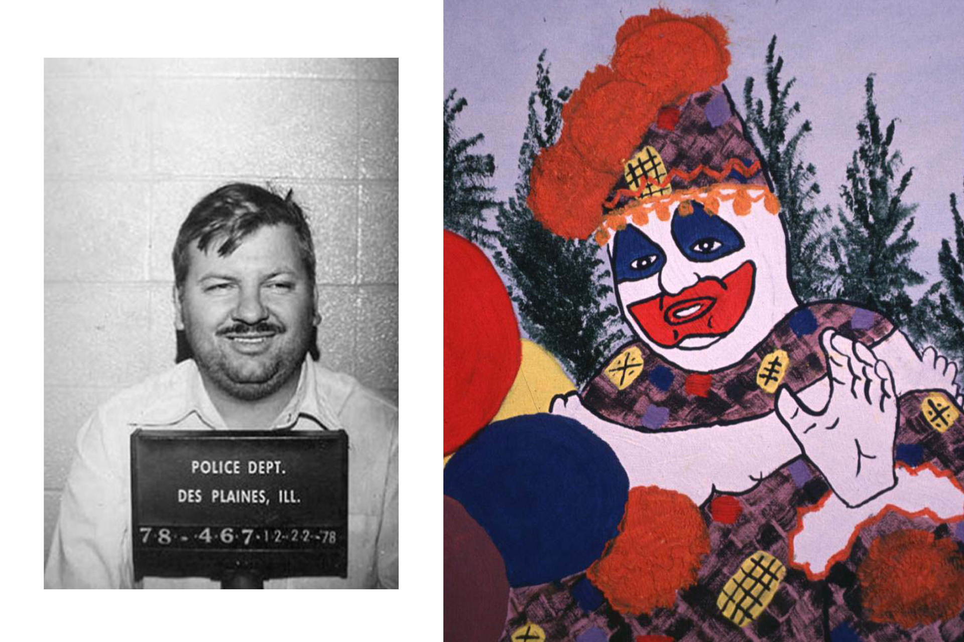 Снимок Джона Уэйна Гейси из полицейского участка после задержания, декабрь 1978 года / работа Джона Уэйна Гейси