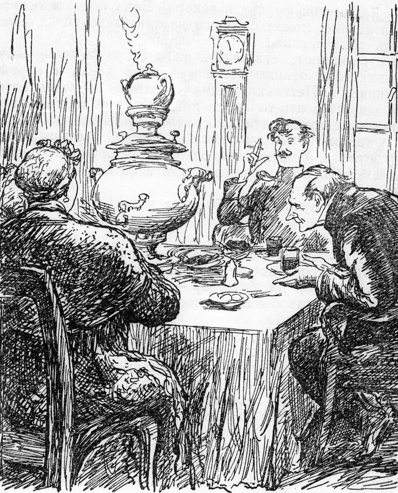 «Кукрыниксы», репродукция иллюстрации к роману «Господа Головлёвы»