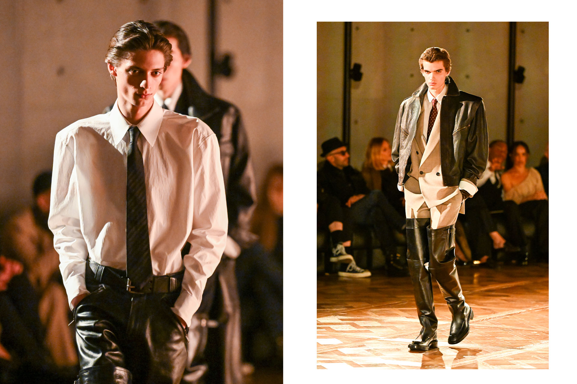 Показ мужской коллекции Saint Laurent, Осень/Зима 2025-2026 в рамках Парижской недели моды, 28 января 2025 года