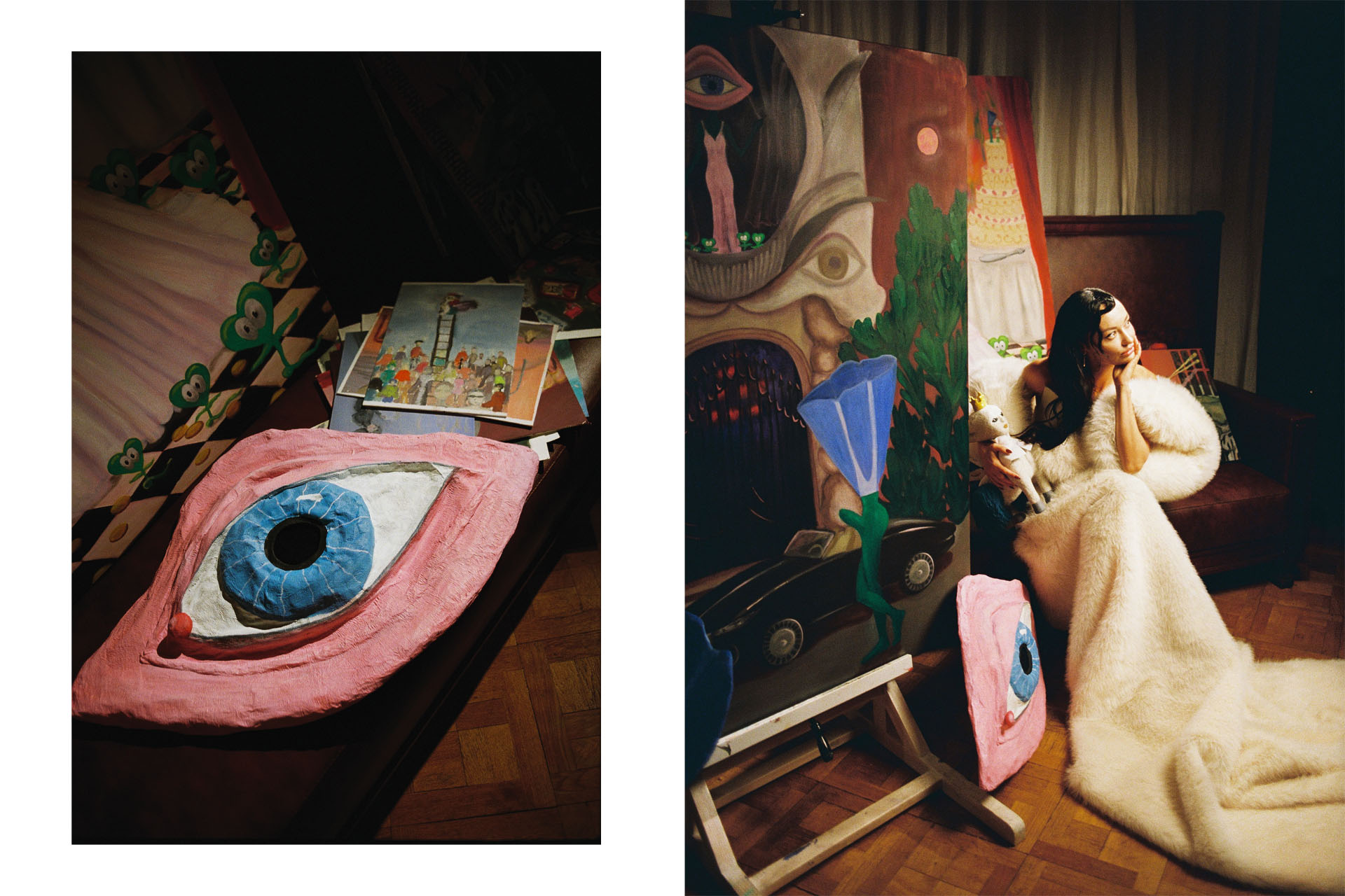 Яна Сокальски со своими работами