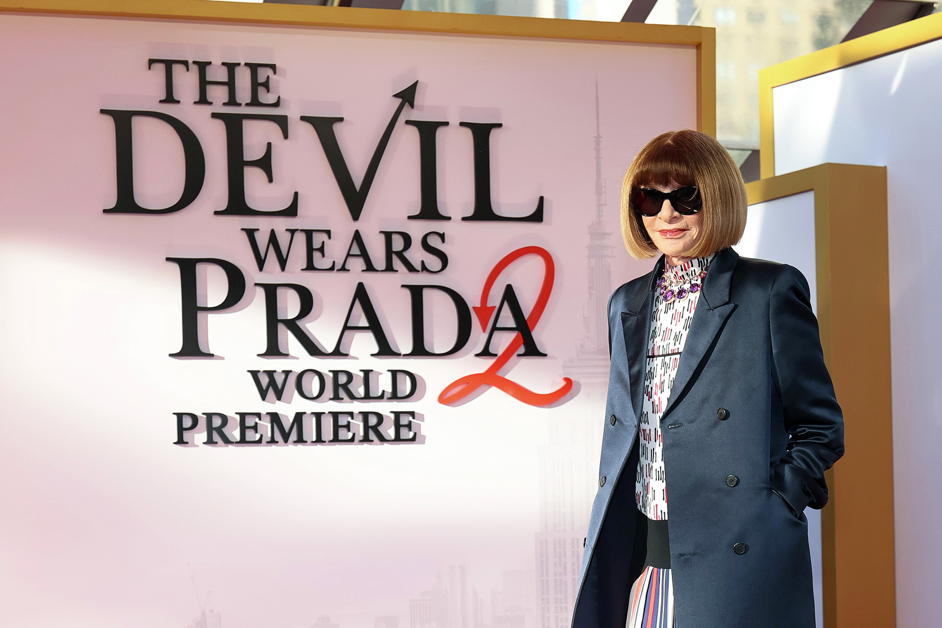 Анна Винтур на нью-йоркской премьере «Дьявол носит Prada 2», 20 апреля 2026 года
