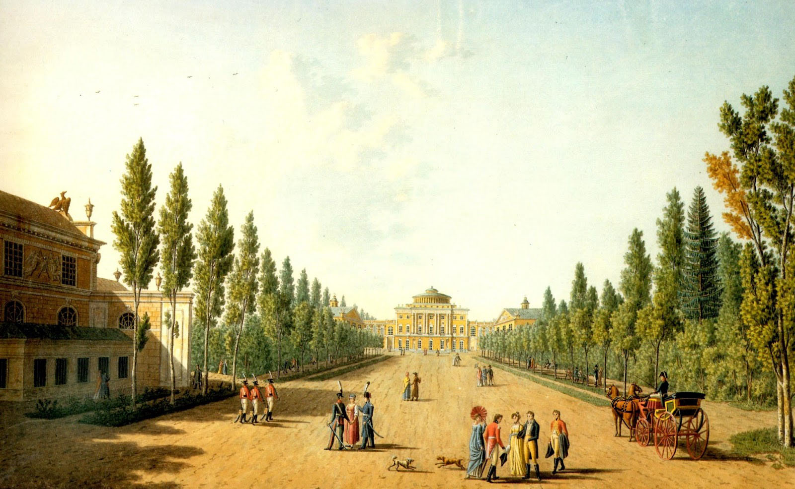 Габриэль Людвиг Лори (старший), «Вид дворца из сада в Павловске», 1805 год