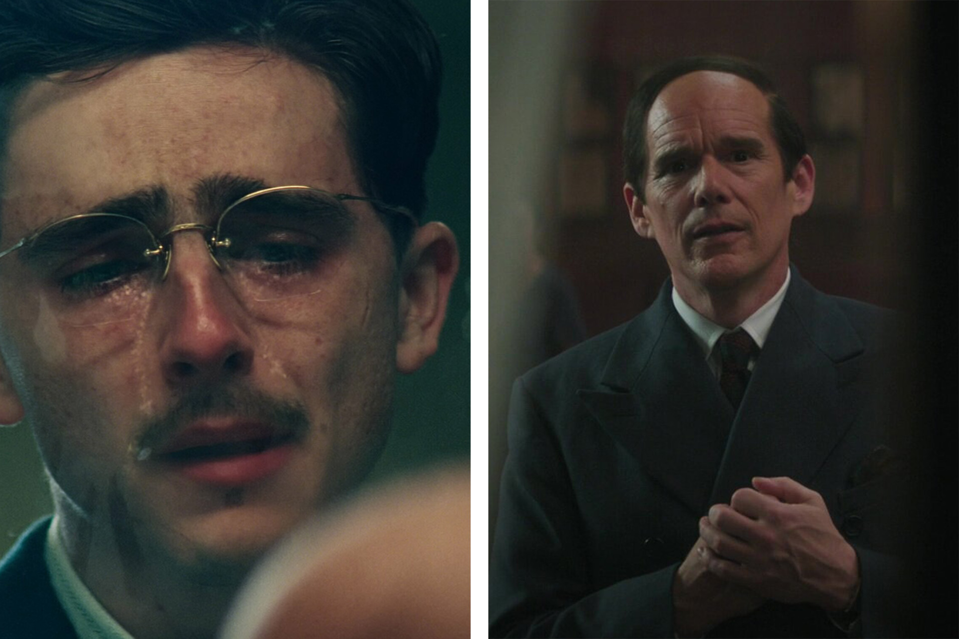 Тимоти Шаламе в роли Марти Маузера в фильме «Марти Великолепный» / Итак Хоук в роли Лоренца Харта в фильме «Голубая луна»