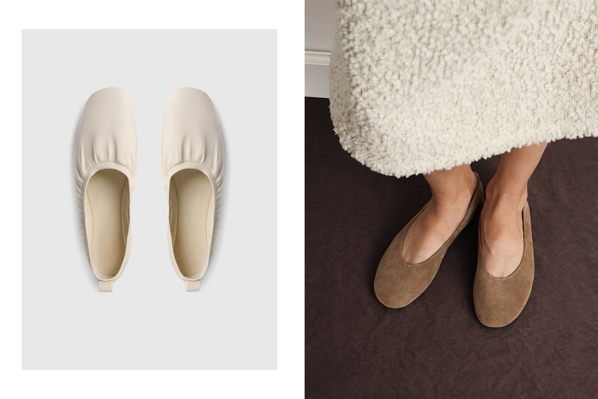 Балетки / замшевые балетки из телячьей кожи