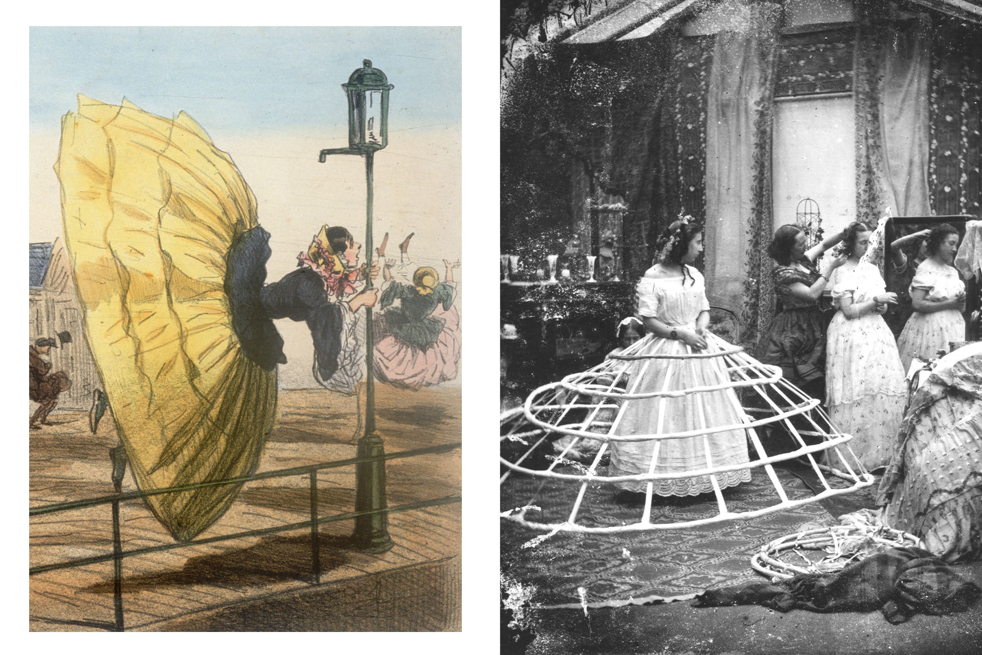 «Опасность кринолина при сильном северном ветре!» / юбка с обручем