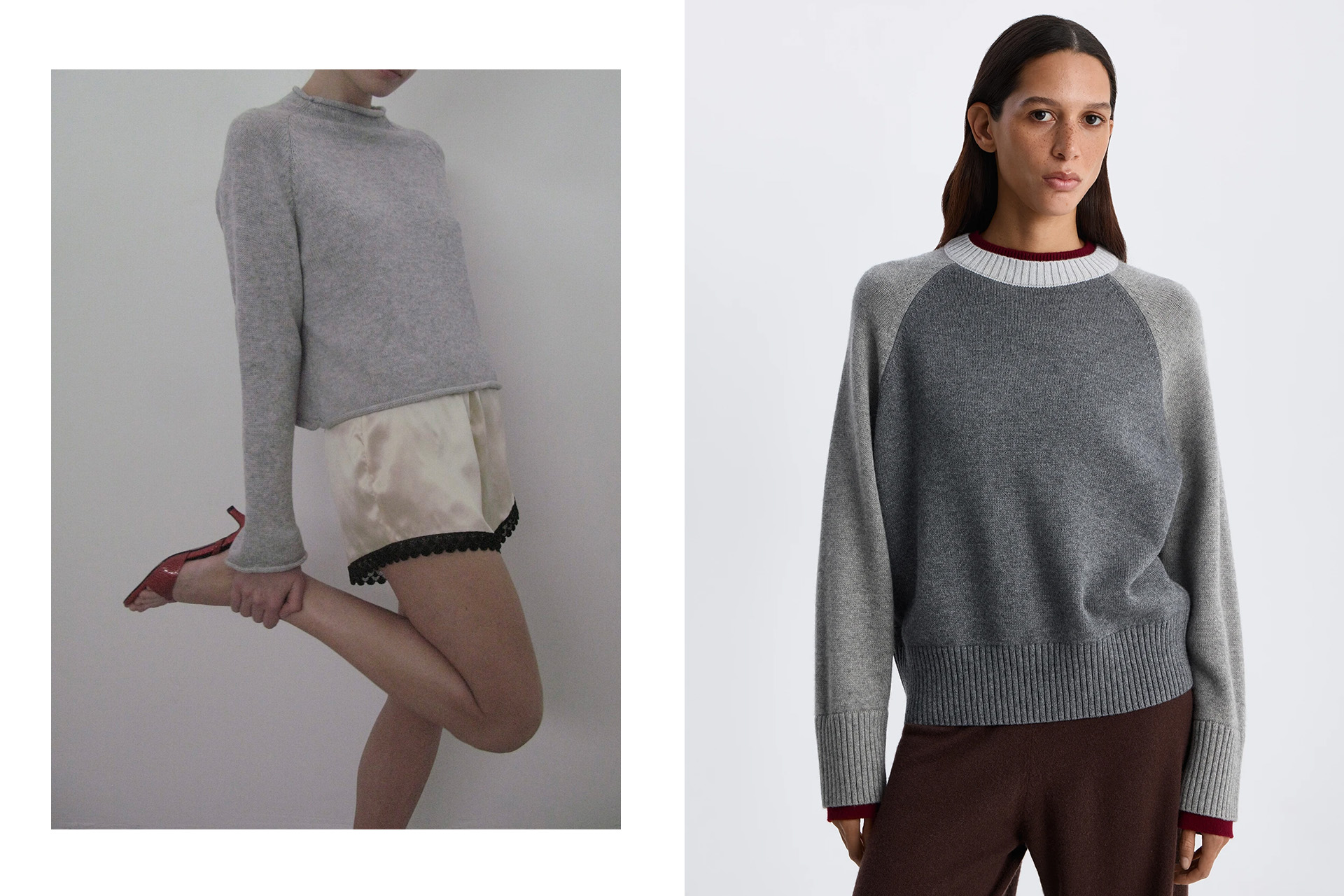 Свитер Baby Tartuffo hunter / джемпер из меланжевой пряжи серого цвета